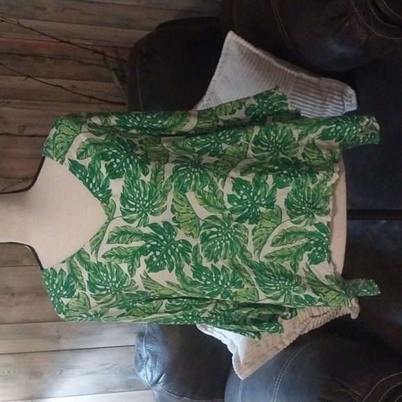 LaRoque Original 100% Silk Ivy Top Palm Print One Size - Picture 1 of 9